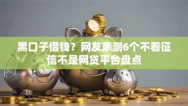 黑口子借钱?网友亲测6个不看征信不是网贷平台盘点 黑口子借钱?网友亲测6个不看征信不是网贷平台盘点