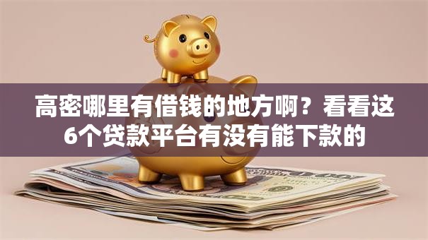高密哪里有借钱的地方啊？看看这6个贷款平台有没有能下款的