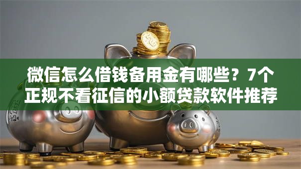 微信怎么借钱备用金有哪些？7个正规不看征信的小额贷款软件推荐给你