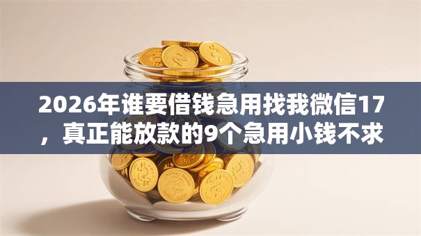 2026年谁要借钱急用找我微信17,真正能放款的9个急用小钱不求征信流水轻松贷的口子推荐 2026年谁要借钱急用找我微信17,真正能放款的9个急用小钱不求征信流水轻松贷的口子推荐