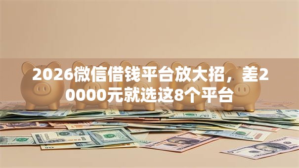 2026微信借钱平台放大招,差20000元就选这8个平台 2026微信借钱平台放大招,差20000元就选这8个平台
