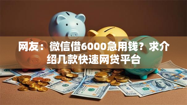 网友:微信借6000急用钱?求介绍几款快速网贷平台 网友:微信借6000急用钱?求介绍几款快速网贷平台