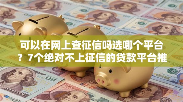 可以在网上查征信吗选哪个平台？7个绝对不上征信的贷款平台推荐