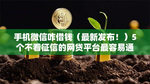 手机微信咋借钱（最新发布！）5个不看征信的网贷平台最容易通过的