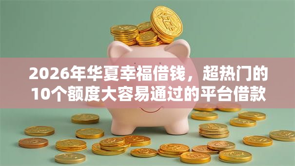 2026年华夏幸福借钱，超热门的10个额度大容易通过的平台借款推荐