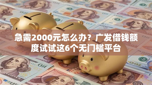 急需2000元怎么办?广发借钱额度试试这6个无门槛平台 急需2000元怎么办?广发借钱额度试试这6个无门槛平台