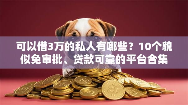 可以借3万的私人有哪些？10个貌似免审批、贷款可靠的平台合集