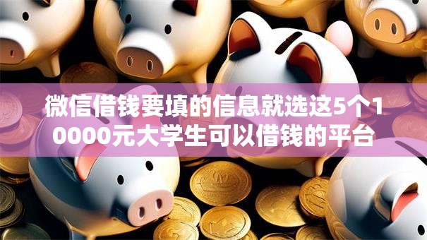 微信借钱要填的信息就选这5个10000元大学生可以借钱的平台