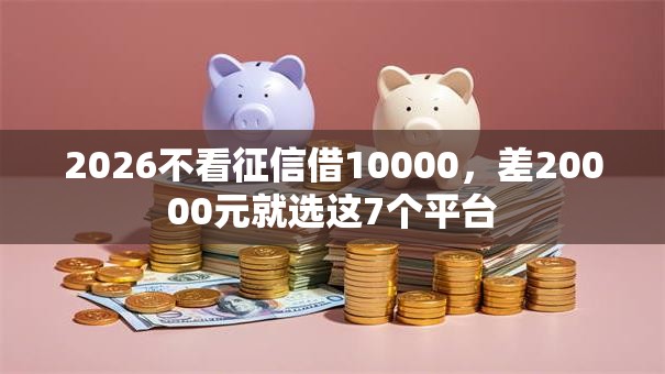 2026不看征信借10000，差20000元就选这7个平台