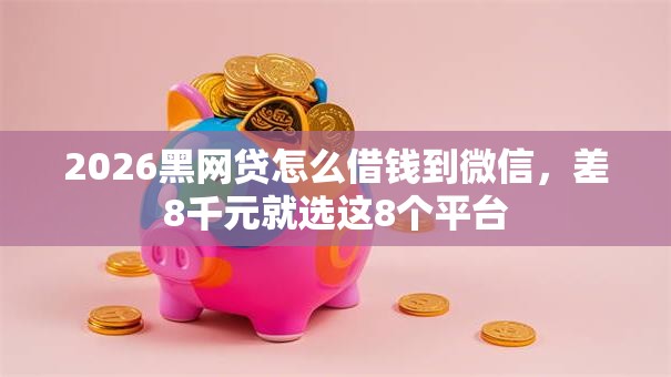 2026黑网贷怎么借钱到微信，差8千元就选这8个平台