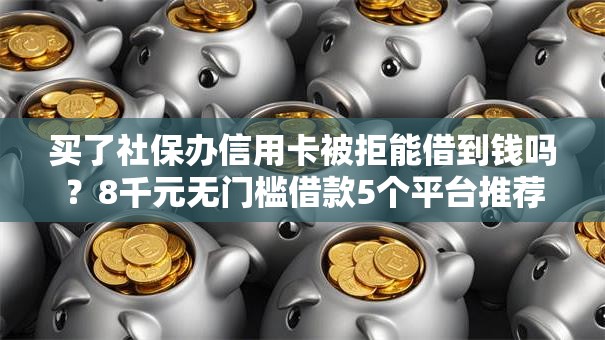 买了社保办信用卡被拒能借到钱吗？8千元无门槛借款5个平台推荐