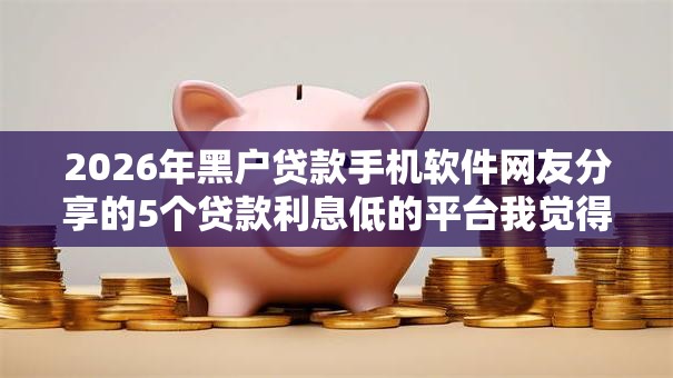 2026年黑户贷款手机软件网友分享的5个贷款利息低的平台我觉得不错！