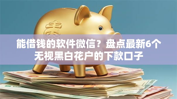 能借钱的软件微信？盘点最新6个无视黑白花户的下款口子
