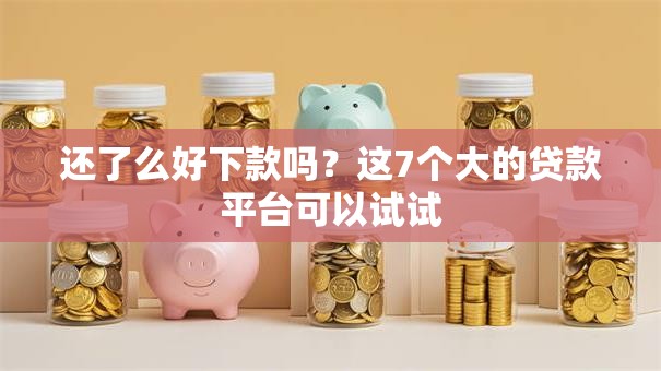 还了么好下款吗？这7个大的贷款平台可以试试