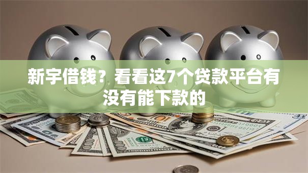 新宇借钱？看看这7个贷款平台有没有能下款的