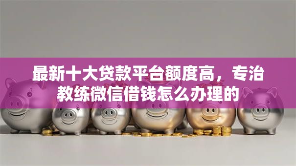 最新十大贷款平台额度高,专治教练微信借钱怎么办理的 最新十大贷款平台额度高,专治教练微信借钱怎么办理的