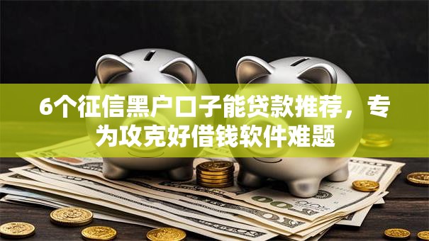 6个征信黑户口子能贷款推荐，专为攻克好借钱软件难题
