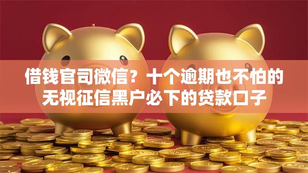 借钱官司微信?十个逾期也不怕的无视征信黑户必下的贷款口子 借钱官司微信?十个逾期也不怕的无视征信黑户必下的贷款口子