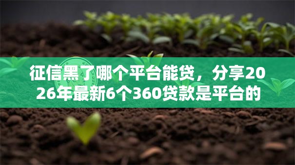 征信黑了哪个平台能贷,分享2026年最新6个360贷款是平台的 征信黑了哪个平台能贷,分享2026年最新6个360贷款是平台的