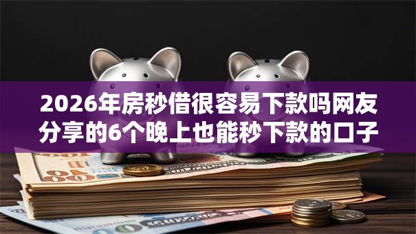 2026年房秒借很容易下款吗网友分享的6个晚上也能秒下款的口子我觉得不错! 2026年房秒借很容易下款吗网友分享的6个晚上也能秒下款的口子我觉得不错!