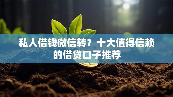 私人借钱微信转？十大值得信赖的借贷口子推荐