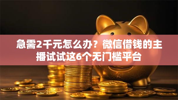 急需2千元怎么办？微信借钱的主播试试这6个无门槛平台