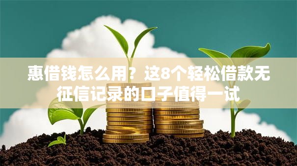 惠借钱怎么用？这8个轻松借款无征信记录的口子值得一试