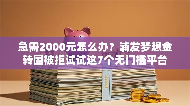 急需2000元怎么办？浦发梦想金转固被拒试试这7个无门槛平台