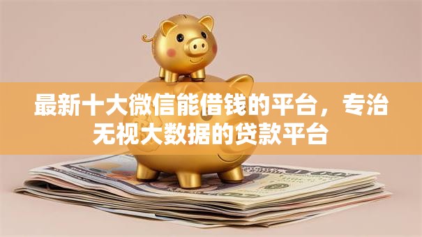 最新十大微信能借钱的平台，专治无视大数据的贷款平台
