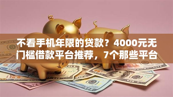 不看手机年限的贷款？4000元无门槛借款平台推荐，7个那些平台可以借钱盘点