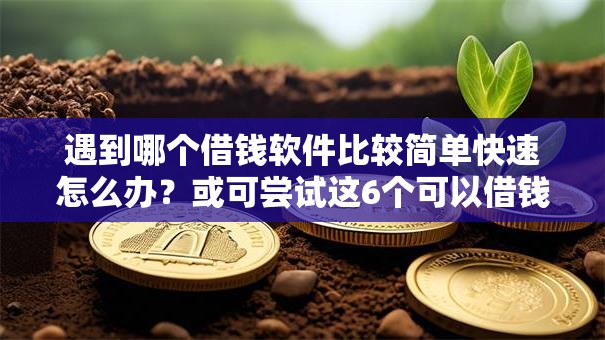 遇到哪个借钱软件比较简单快速怎么办?或可尝试这6个可以借钱的平台 遇到哪个借钱软件比较简单快速怎么办?或可尝试这6个可以借钱的平台