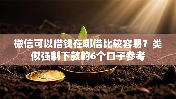 微信可以借钱在哪借比较容易?类似强制下款的6个口子参考 微信可以借钱在哪借比较容易?类似强制下款的6个口子参考