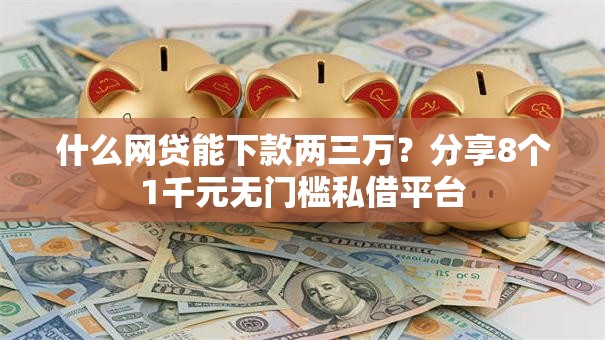 什么网贷能下款两三万？分享8个1千元无门槛私借平台