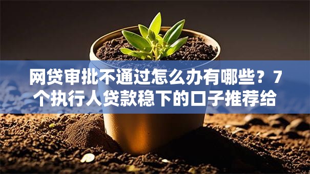 网贷审批不通过怎么办有哪些？7个执行人贷款稳下的口子推荐给你
