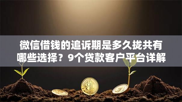 微信借钱的追诉期是多久拢共有哪些选择？9个贷款客户平台详解