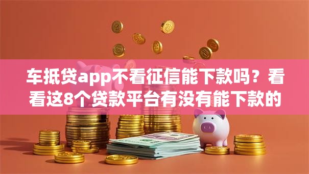 车抵贷app不看征信能下款吗？看看这8个贷款平台有没有能下款的