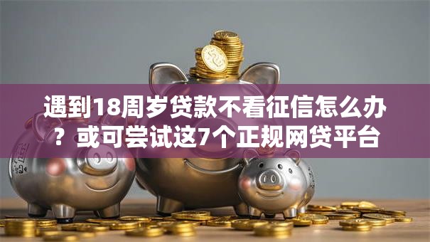 遇到18周岁贷款不看征信怎么办？或可尝试这7个正规网贷平台