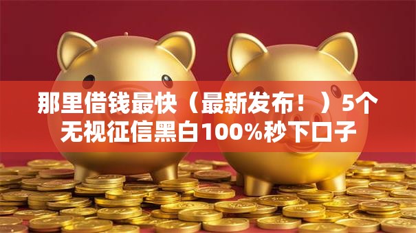 那里借钱最快（最新发布！）5个无视征信黑白100%秒下口子