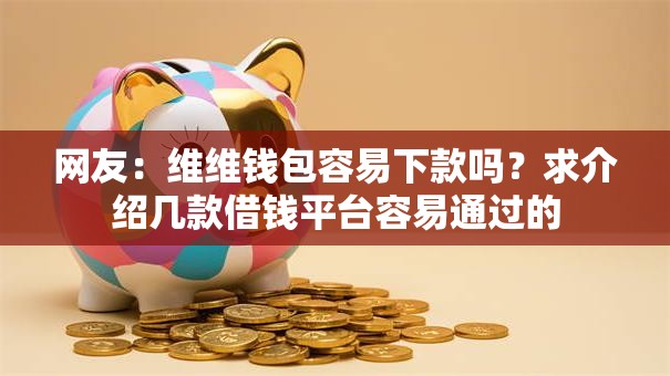 网友：维维钱包容易下款吗？求介绍几款借钱平台容易通过的
