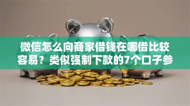 微信怎么向商家借钱在哪借比较容易?类似强制下款的7个口子参考 微信怎么向商家借钱在哪借比较容易?类似强制下款的7个口子参考