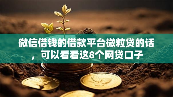 微信借钱的借款平台微粒贷的话，可以看看这8个网贷口子