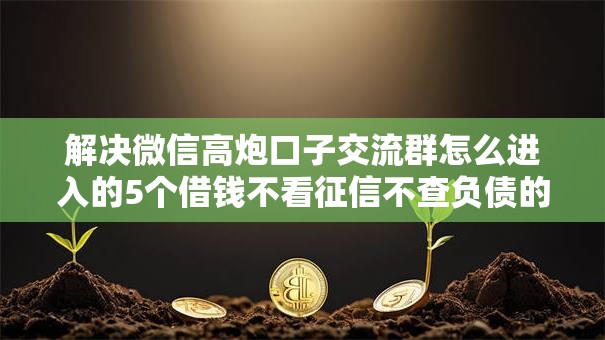 解决微信高炮口子交流群怎么进入的5个借钱不看征信不查负债的平台分享