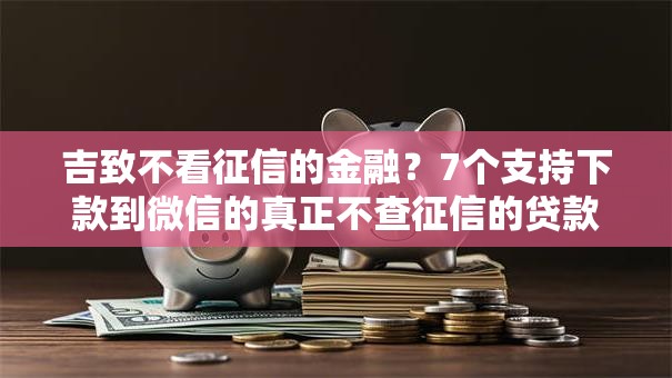 吉致不看征信的金融？7个支持下款到微信的真正不查征信的贷款平台