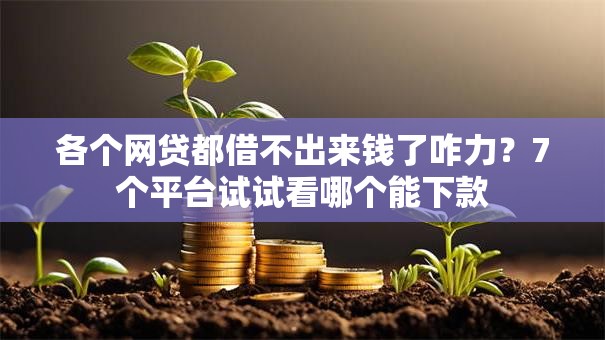 各个网贷都借不出来钱了咋力?7个平台试试看哪个能下款 各个网贷都借不出来钱了咋力?7个平台试试看哪个能下款