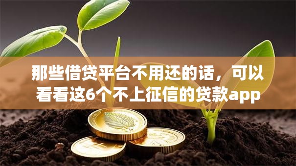 那些借贷平台不用还的话，可以看看这6个不上征信的贷款app