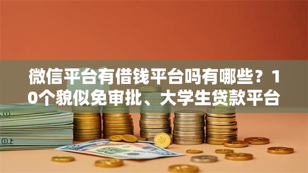 微信平台有借钱平台吗有哪些?10个貌似免审批、大学生贷款平台合集 微信平台有借钱平台吗有哪些?10个貌似免审批、大学生贷款平台合集
