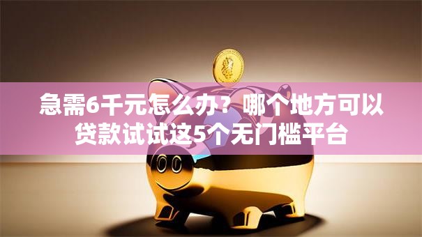 急需6千元怎么办？哪个地方可以贷款试试这5个无门槛平台