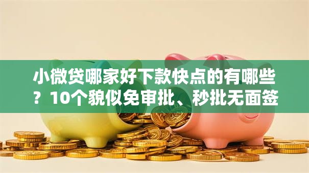 小微贷哪家好下款快点的有哪些?10个貌似免审批、秒批无面签贷款软件合集 小微贷哪家好下款快点的有哪些?10个貌似免审批、秒批无面签贷款软件合集