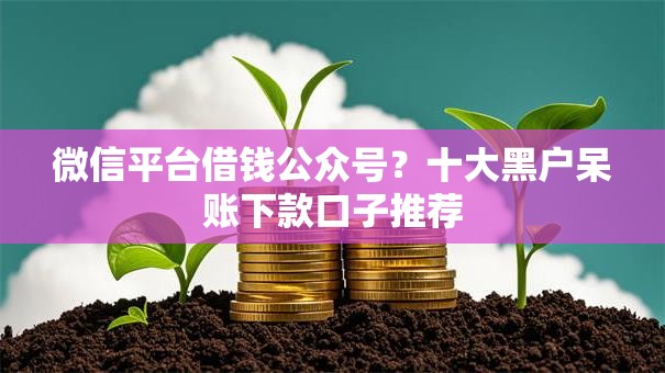 微信平台借钱公众号？十大黑户呆账下款口子推荐