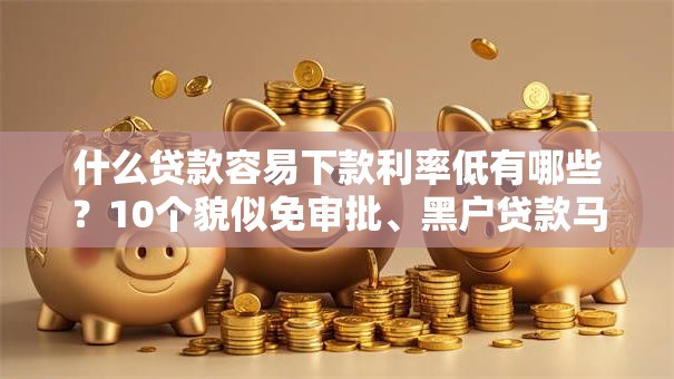 什么贷款容易下款利率低有哪些？10个貌似免审批、黑户贷款马上下款的口子合集